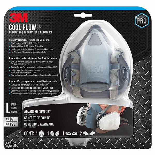 3M Large Tekk Protection Cool Flow Professional Paint Respirator 7513PA1-A